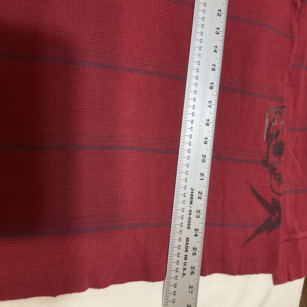 Hawk Kid Shirt Size XL Red Striped Skull Logo Long Sleeve Crew Neck Stretch - Picture 6 of 7